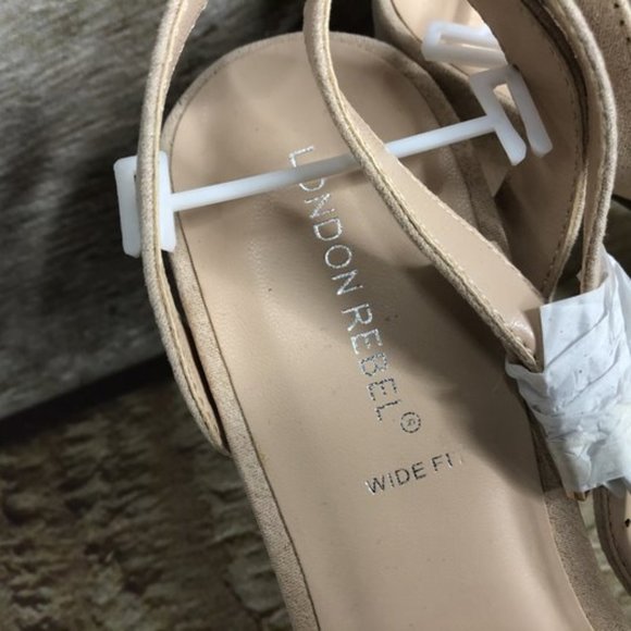 London Rebel Size 9 US High Wedge Heels Blush Pink - Picture 2 of 6